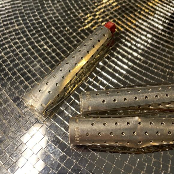 3 Antique Aluminum Hair Curlers Goody Curl Clip - Picture 7 of 8